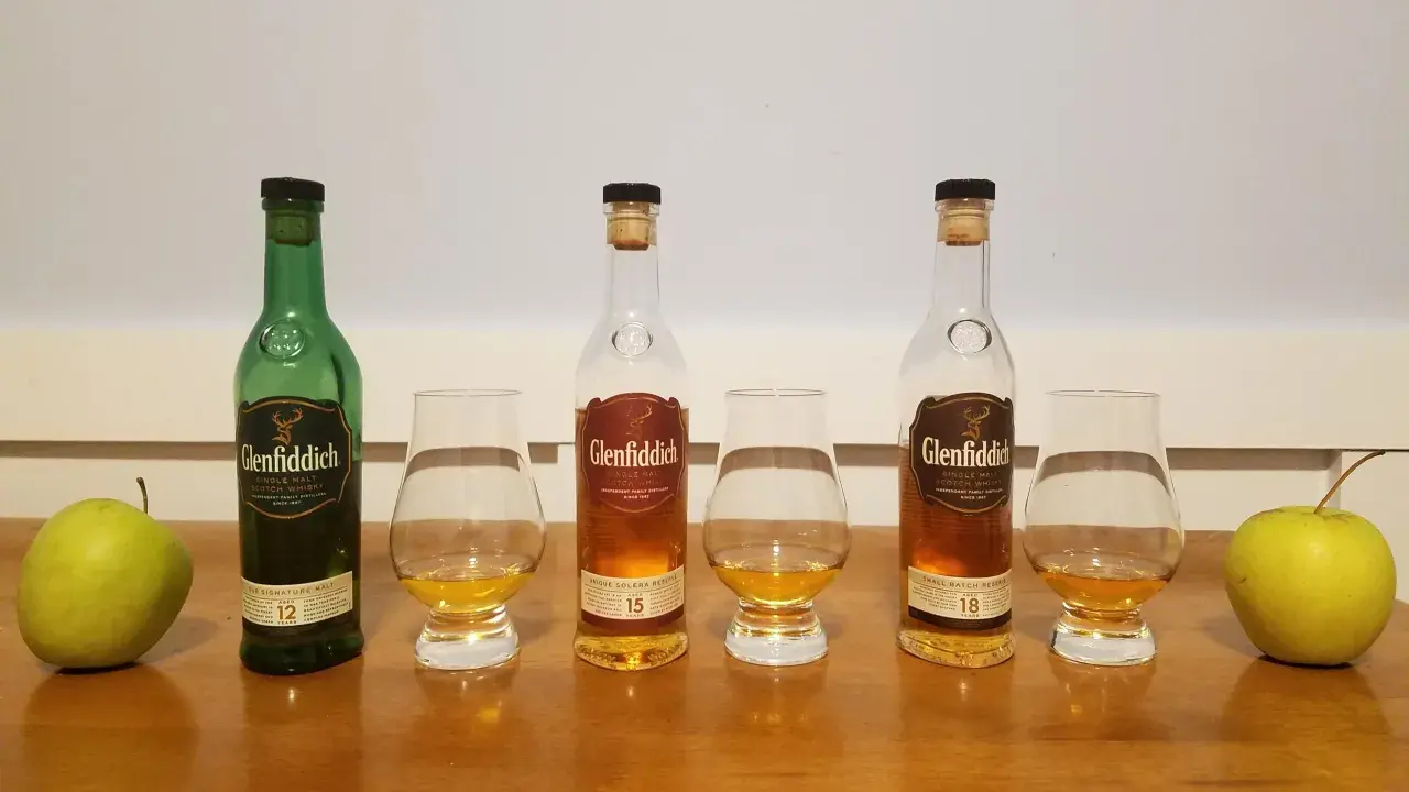 Degustacja Glenfiddich 12, 15 i 18 lat. Zbieram glenfiddich 18 opinie, porównując z młodszymi wersjami.