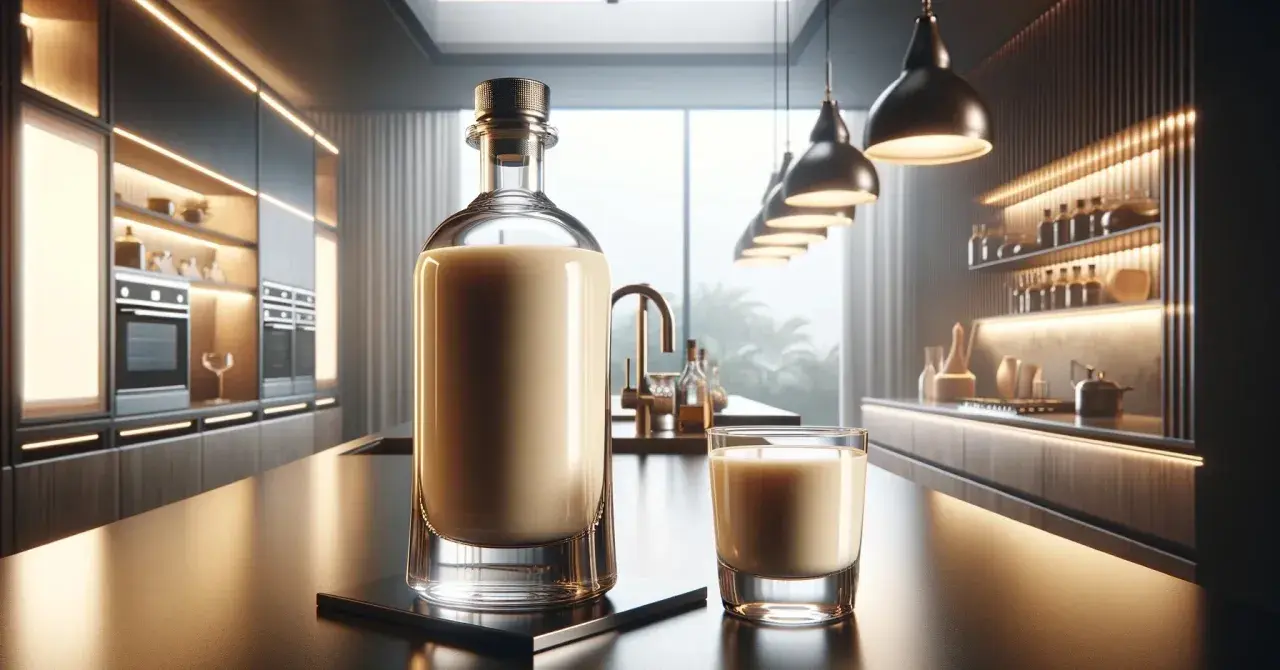 Elegancka butelka i szklanka z kremowym likierem. Zastanawiasz się, baileys co to? To idealny dodatek do wieczornego relaksu.