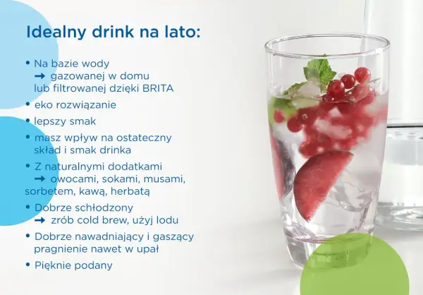Orzeźwiający drink z wodą gazowaną, lodem, owocami i miętą. Idealny na lato, by ugasić pragnienie.